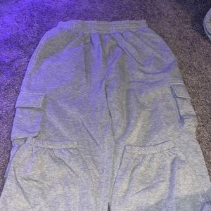 grey cuffed bottom sweats